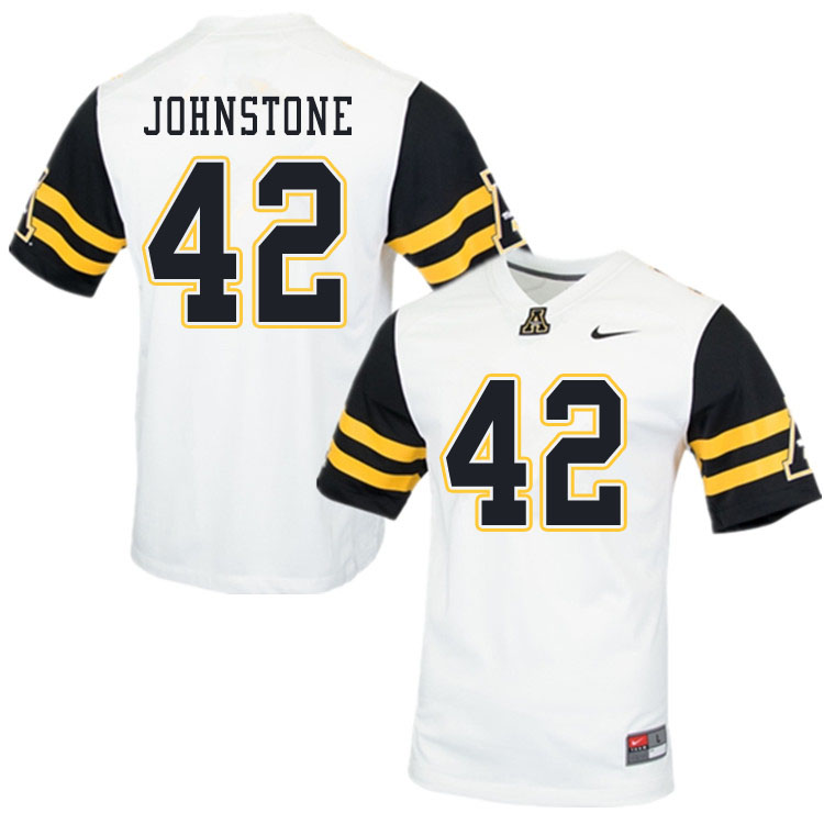 Men #42 Christian Johnstone Appalachian State Mountaineers College Football Jerseys Sale-White - Click Image to Close